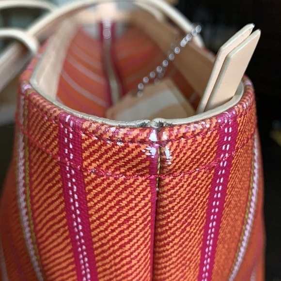 Coach Legacy Weekend Ticking Stripe PVC Zip Tote - Picture 16 of 16